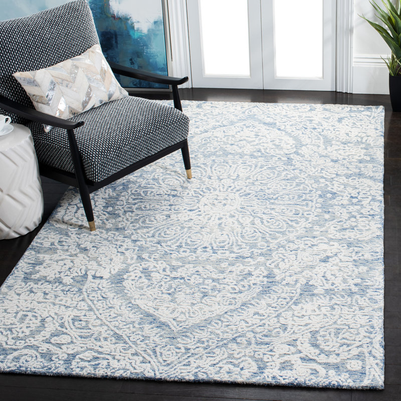 Metro Hand Tufted Indian Wool And Cotton With Latex Oriental Rug, Rectangle 5' x 8'