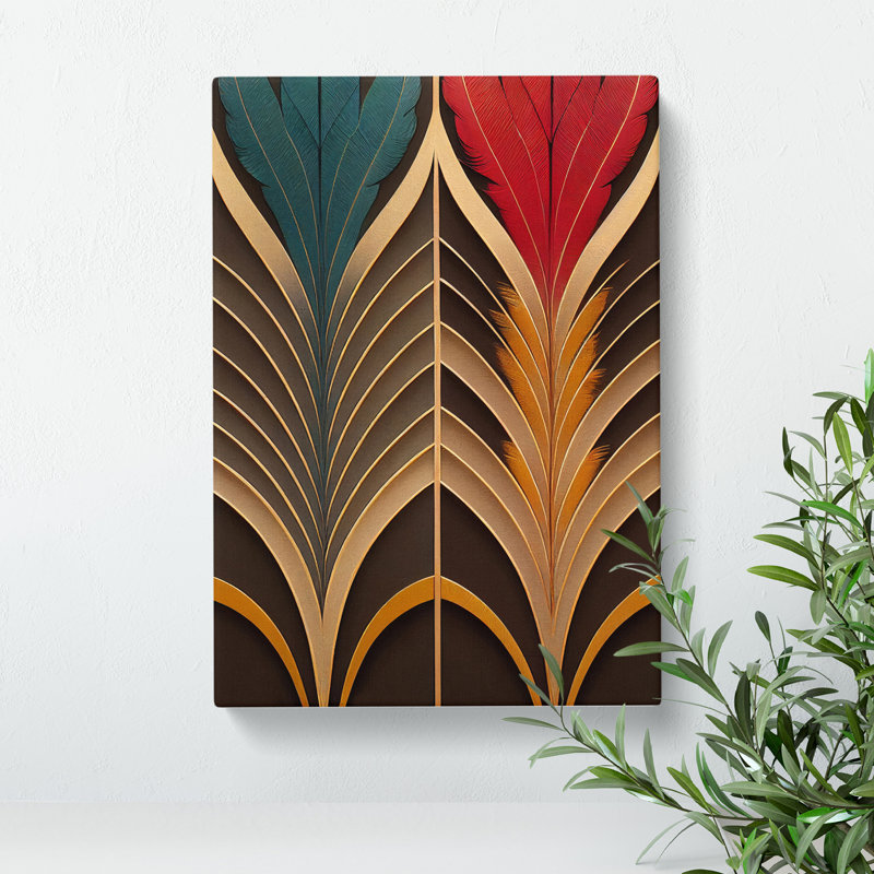 XV1022-4954X Victorious Feather - Print, Wrapped Canvas, 50cm H x 35cm W, No Matte