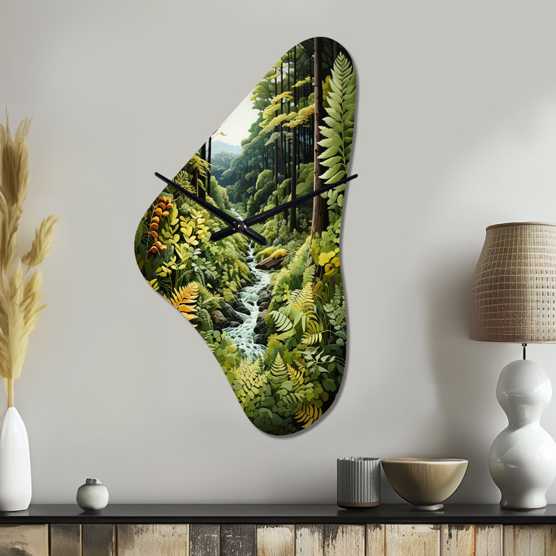 Horloge murale Tegen Ferns Fern Forest II - Ferns, Moyenne