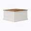 Table basse 31,5 "Farmhouse, table centrale carrée en bois avec plateau relevable articulé