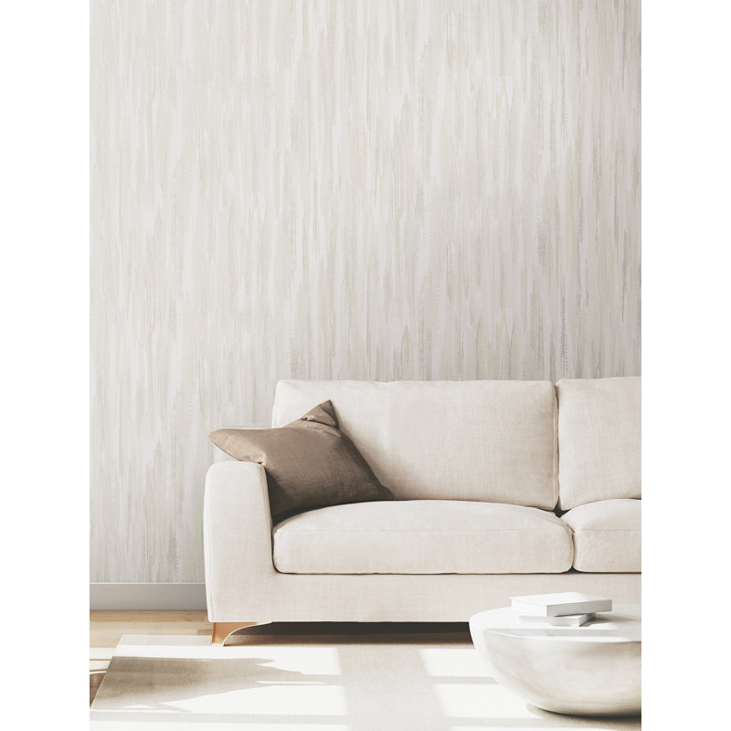 Tribeca White Texture Stripe Wallpaper, White