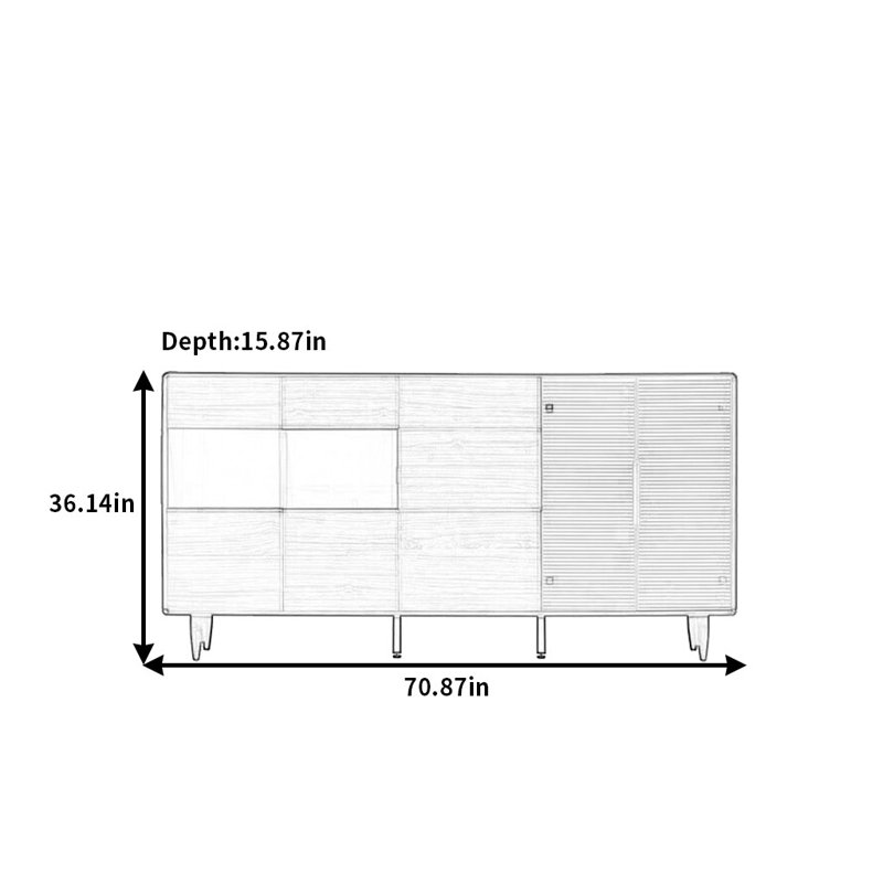 Sikeston, H 36,14 po x l 70,87 po x P 15,87 po