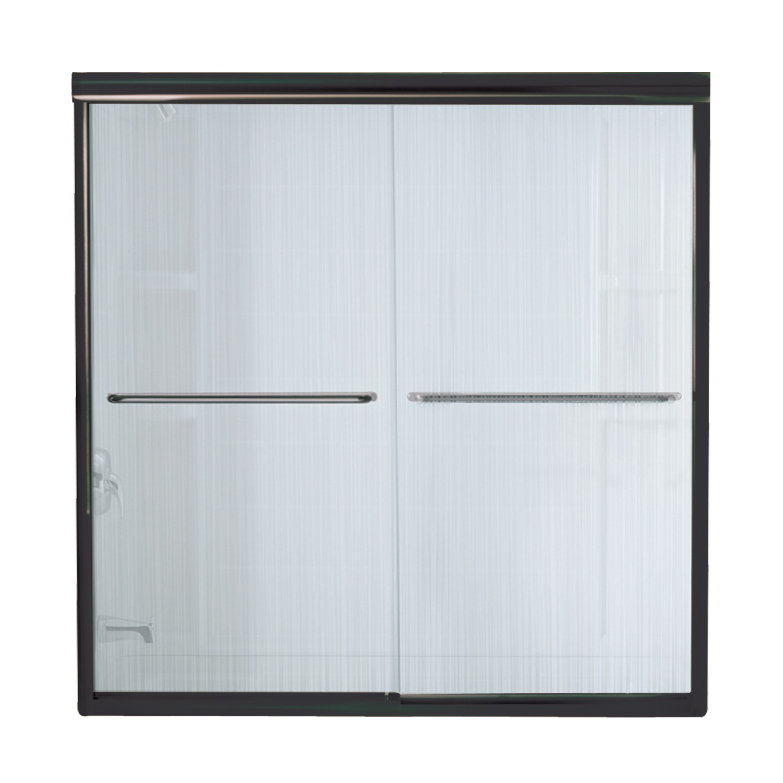 Finesse - W x 55.5'' H Bypass Door Frameless Tub Door with, Deep Bronze