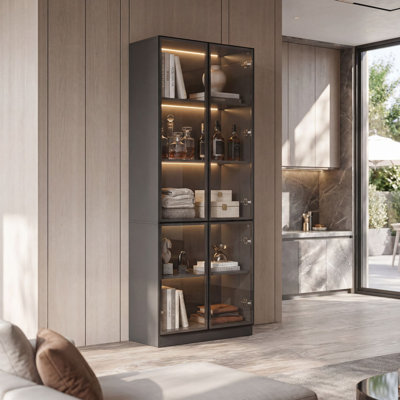78.7'' X 31.5'' W Glass Storage Cabinet