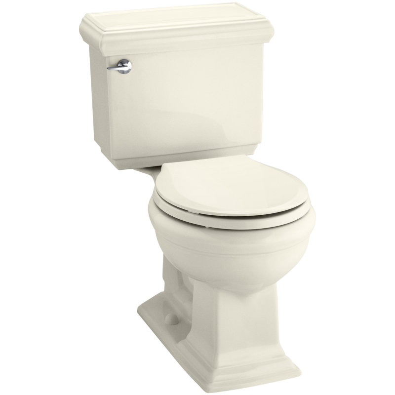 Memoirs Comfort Height 1.28 gpf Two-piece Round-front Toilet, Almond, Left-Hand