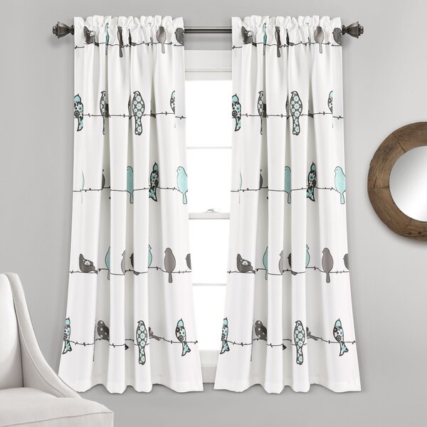 Lush Rowley Birds Polyester Room Darkening Curtain Pair & Reviews ...