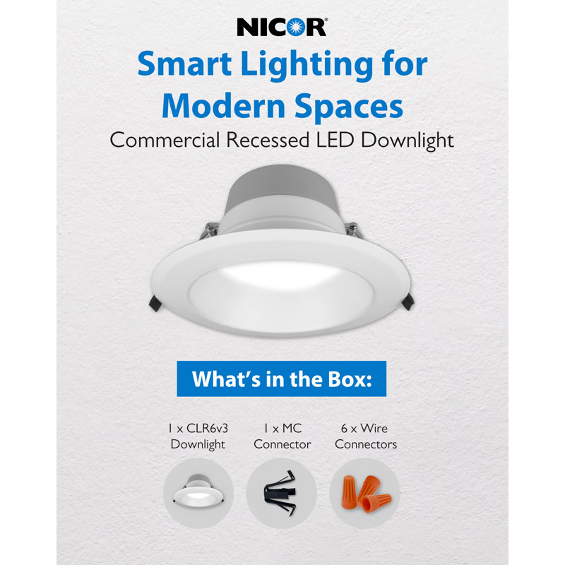 Luminaire encastré commercial 6 "à DEL, Blanc