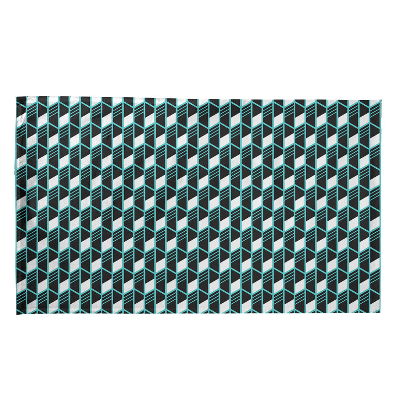 Torchon Suoz, Polyester sergé, Bleu / Noir