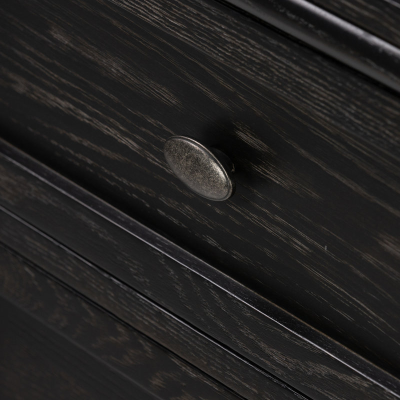 Toulouse Executive Desk, Distressed Black Oak