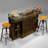 Retro Rectangular Manufactured Wood Reception Desk