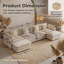 Canapé d'angle modulaire surdimensionné 4 places en chenille en forme de U avec 2 poufs, canapé double-804531041