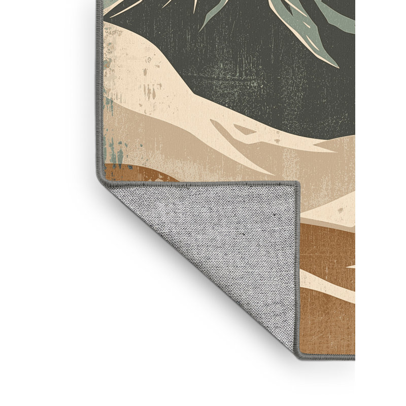 Tapis brun rustique et lavable à la machine Otsie, 5 X 8