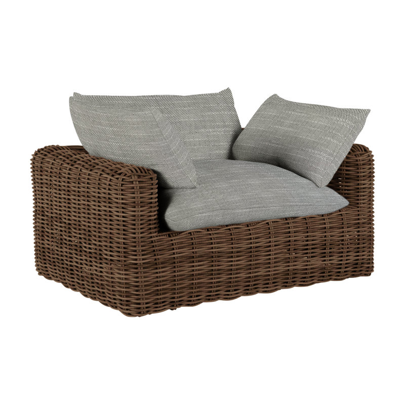 Fauteuil tissé Montecito - Raphia, Raphia, Argent Rollo, Pas de soudure