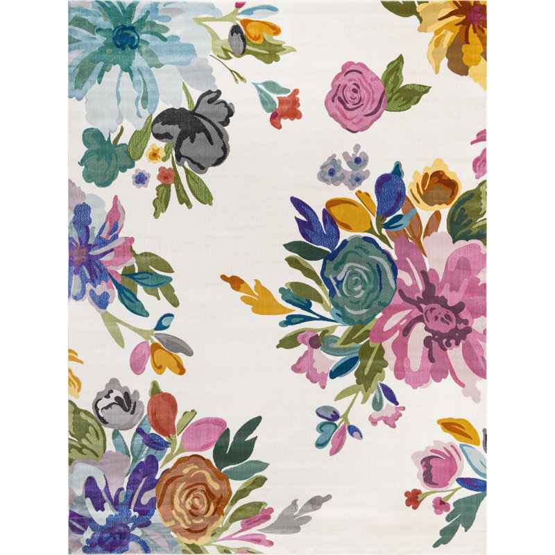 Floral Indoor Rug, Rectangle 7'10" x 10'