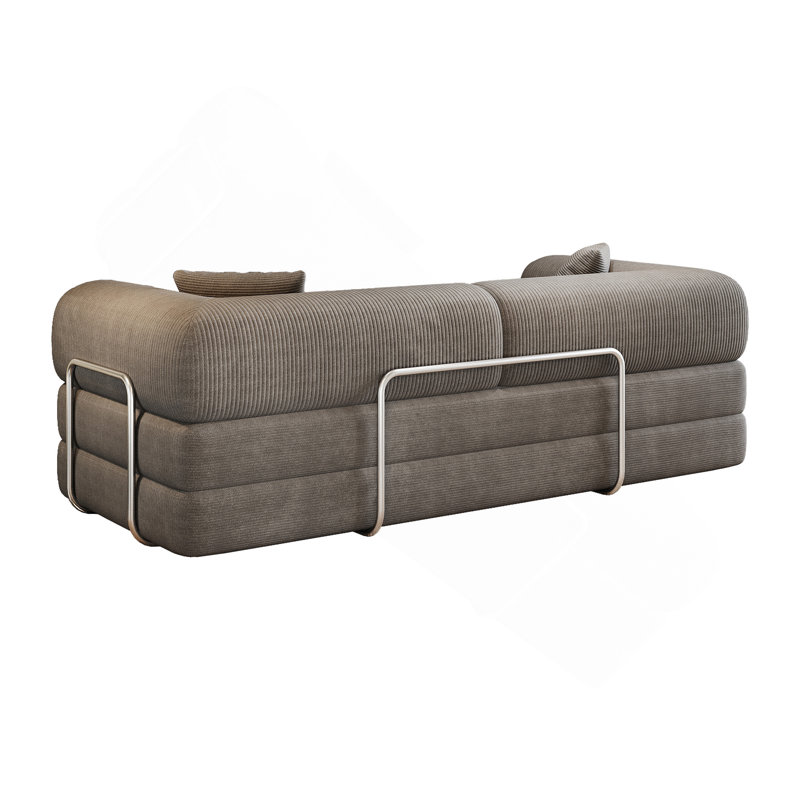Canapé à compression de 78,8 po, canapé-lit convertible au sol avec accoudoirs avec dossier coussiné, canapé-lit futon confortable, canapé modulaire désossé Loveseat, tissu en velours côtelé, pour le salon, la chambre à coucher, gris