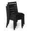 L'ensemble de table de salle à manger 6 pièces se compose d'une table de salle à manger, d'un banc avec plateau et de 4 chaises empilables en tissu de polyester noir - Noir brossé-1820842500-1820842501