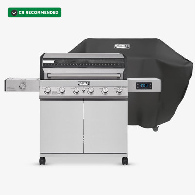 Monument Grills Smart Denali 605,6-Burner Stainless Steel Gas Grill, 84,000 BTU Natural Gas & Liquid Propane Compatible – Perfect for Family BBQs ,Holiday gift