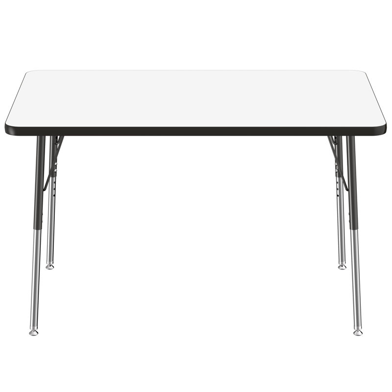 Rectangle Dry-Erase Activity Table with Adjustable Legs, 30" x 48", Standard Swivel Glide