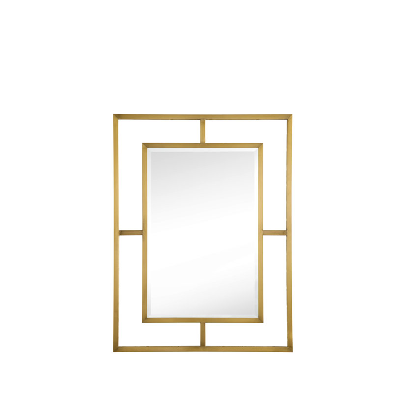 Boston Rectangle Stainless Steel Wall Mirror, Radiant Gold