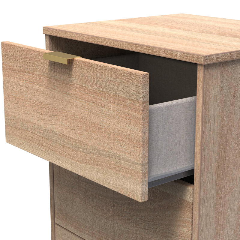 Barriner 45cm W Manufactured Wood Bedside Table, Bardolino Oak