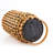 Solar Wicker Floor Lamp, 23 cm Diameter x 17.3 inches Height | IP65 Weatherproof, 1 x 2 4W Integral LED, 3000K Warm Light at 80 Lm | Stylish Oak & Black Design, Perfect for Indoor & Outdoor Use