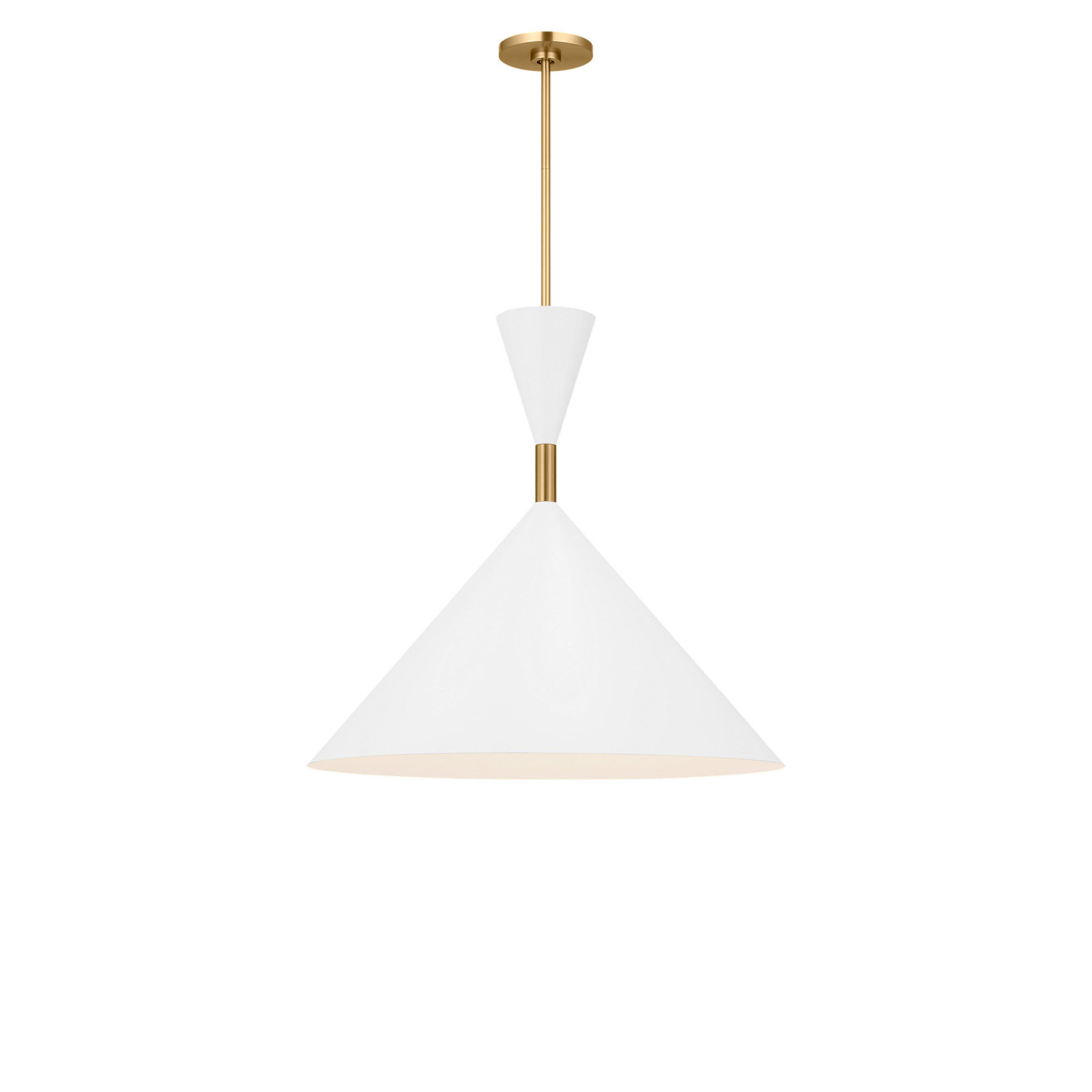 Dimmable Single Light Pendant, Burnished Brass, 23.25" H x 24" W x 24" D