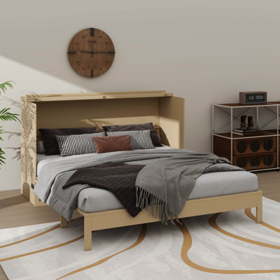 Queen-Sized Functional Murphy Bed With Concealed Built-In Storage Drawer