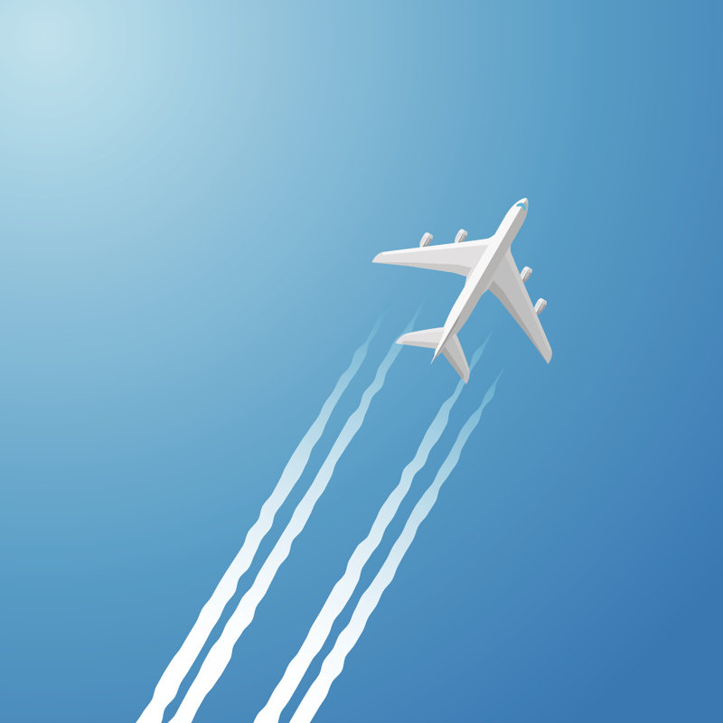 Airplane White Trace by Lushik - Wrapped Canvas Print, 30cm H x 30cm W