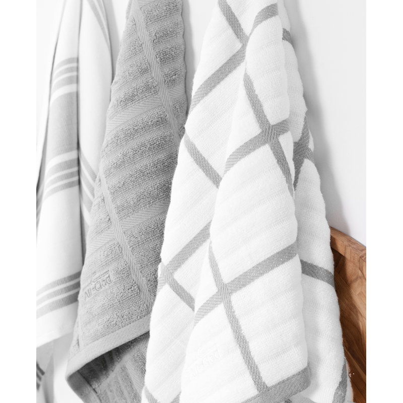 Gray Jacquard Kitchen Gift Set with Mitt and Towels