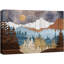 «Western Wood Effect Landscape Abstract Mountain Farmhouse Cabin», impression sur toile encadrée-93389140-93389141