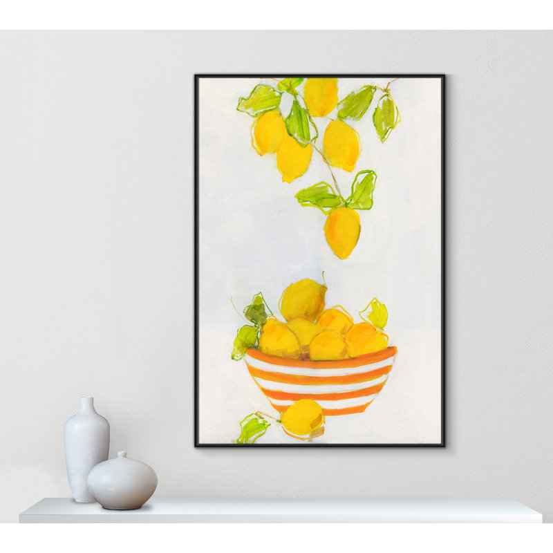 Lemonlicious by Sally Swatland, 61.5" H x 41.5" W x 2" D, Black Framed Canvas