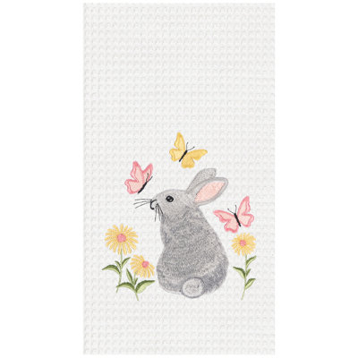 Spring Bunny & Butterflies Towel