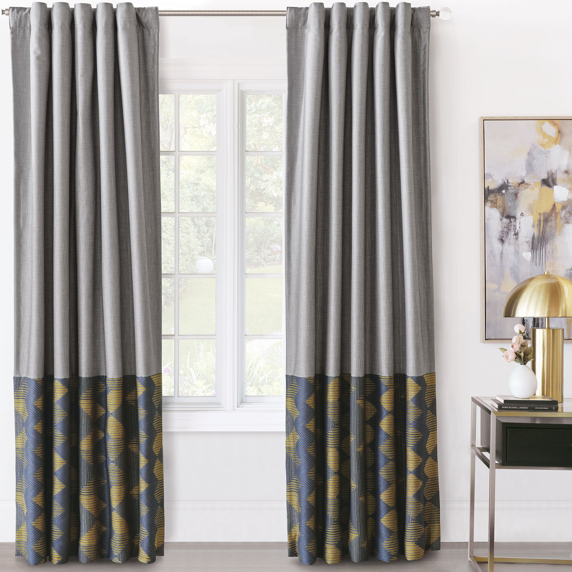 Eastern Accents Elektra Colorblock Curtain Panel | Perigold