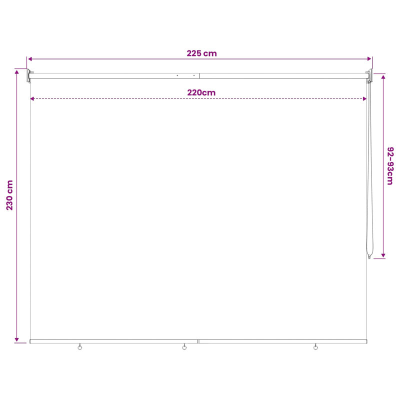 Roller Blind, 225 cm W x 230 cm L