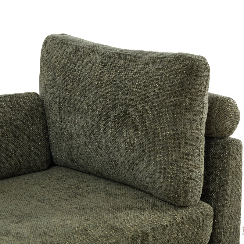 Chaise longue rembourrée L 60 po, Orienté à droite, Vert