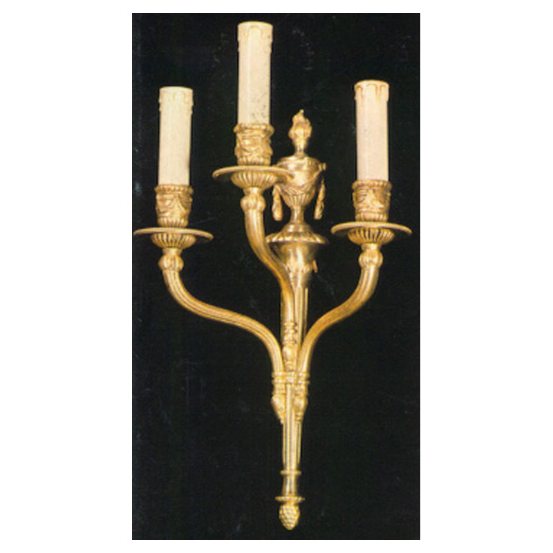 Cowie Candle Wall Light, French Gold Satin with Oil Patina