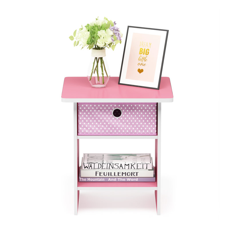 Table de bout avec rangement Brigette, Rose/Rose pâle