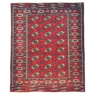 One-of-a-Kind Red Tribal 5X6 Oriental Area Rug