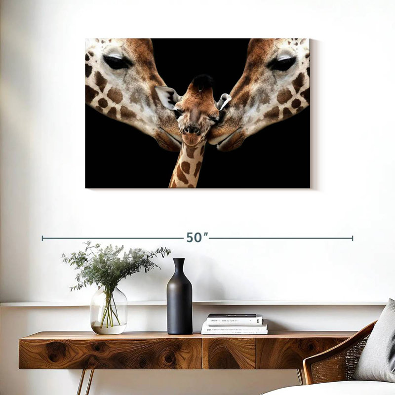 Happy Giraffe Family, 24" H x 36" W