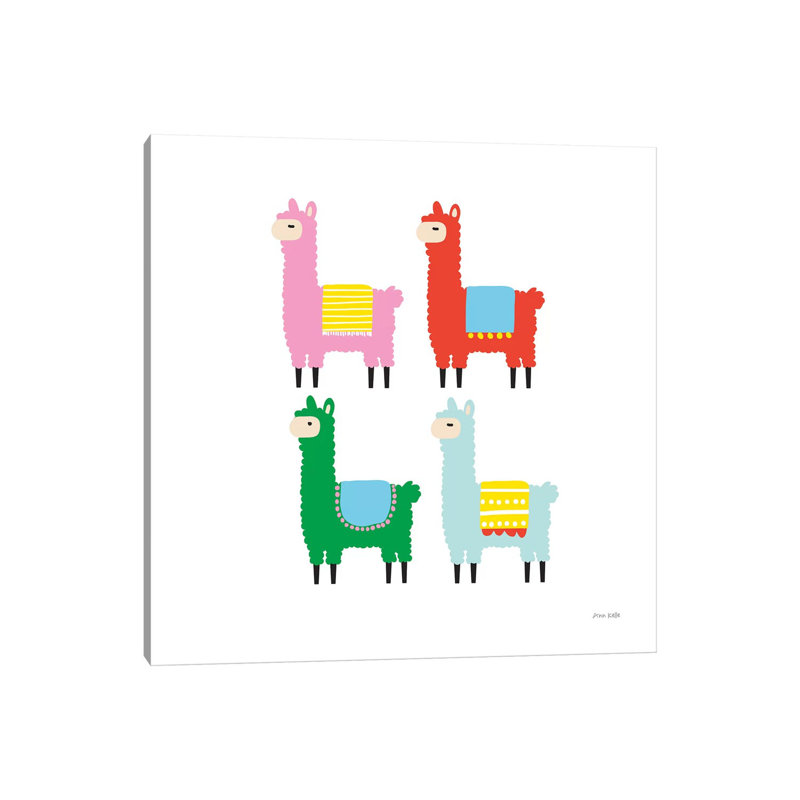 The Llamas by Ann Kelle - Wrapped Canvas Print, 93.98 cm H x 93.98 cm W x 3.175 cm D