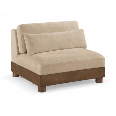 Turin Chenille Fabric Upholstered Modular Armless Chair