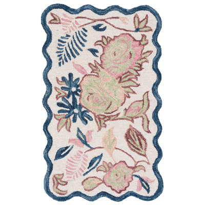 Laine touffetée à la main Jardin; Tapis d'intérieur floral en coton