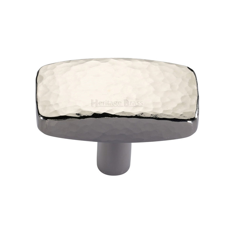 Heritage Brass Cabinet Knob Rectangular Hammered Design, 4.1cm L x 2.2cm W x 2.8cm D