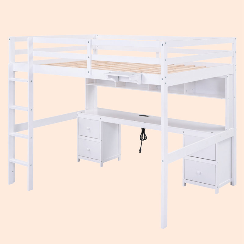 Lit plateforme avec rangement complet