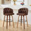 Ensemble de 2 tabourets de bar pivotants rembourrés à hauteur de bar, chaises de bar de cuisine modernes avec dossier large, pieds en bois et têtes de clou-604296112-604296143