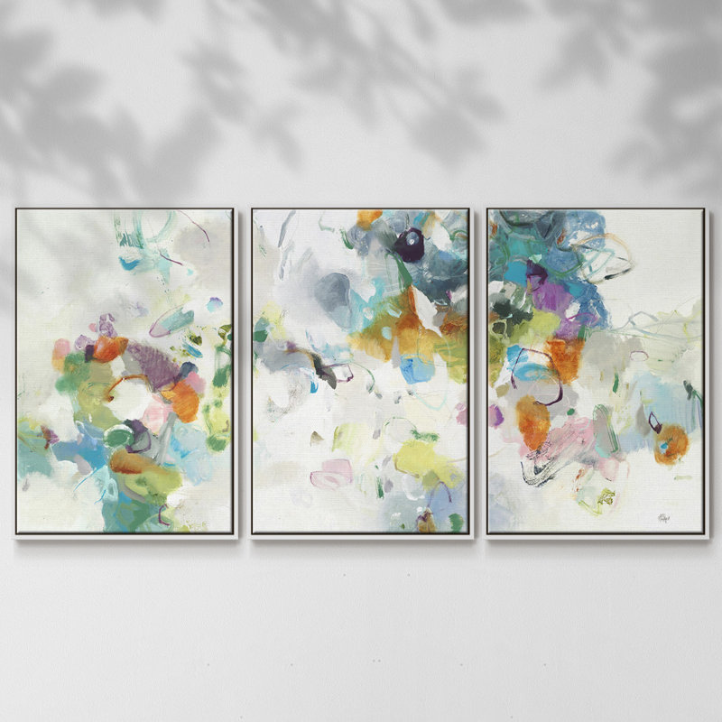 Chaque jour - Toile encadrée multi-pièces, H 24 po x l 48 po x P 2 po, Blanc