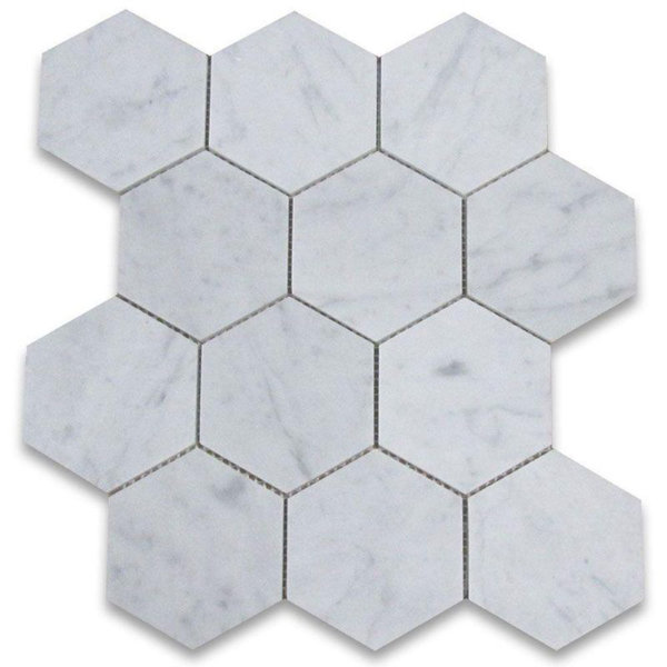 5" x 5" Marble Honeycomb Mosaic Wall & Floor Tile