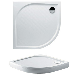 Plastic Shower Tray – White, 9.5cm H x 100cm W x 100cm D