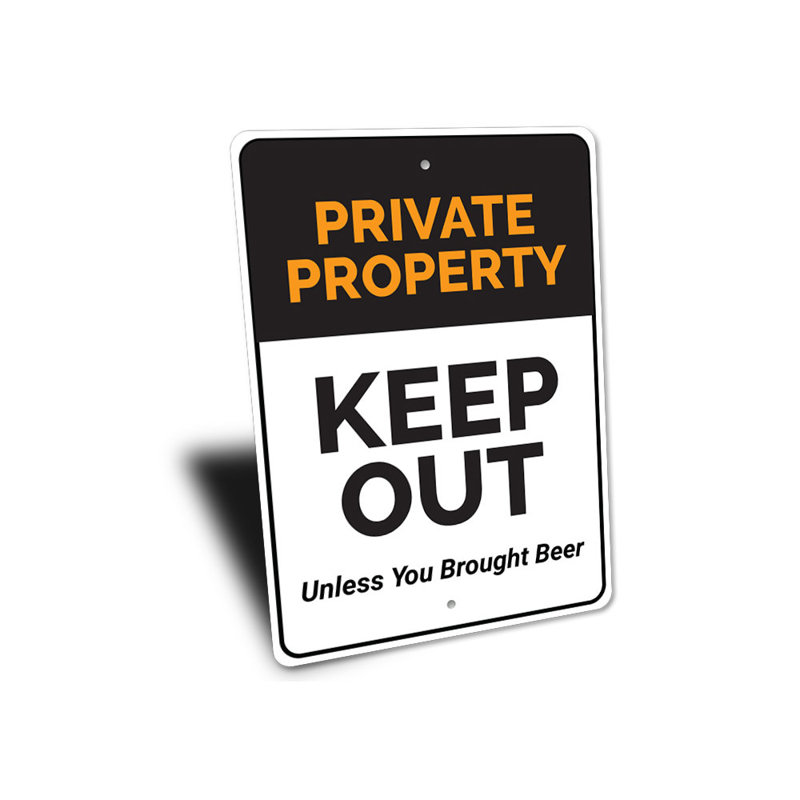 Enseigne de propriété privée en aluminium, H 14 po x l 10 po x P 0,04 po