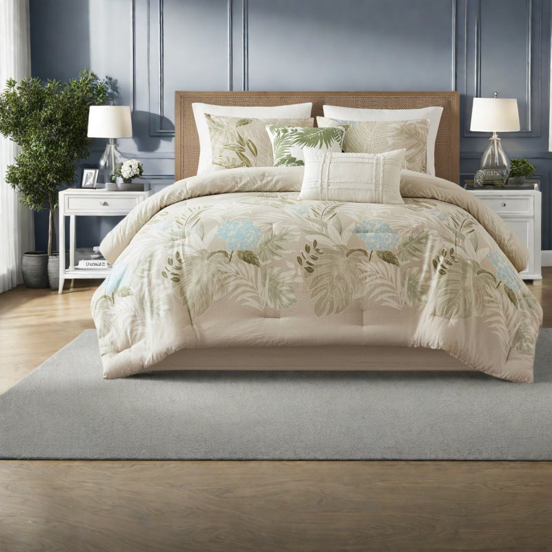Luxurious Oversized Cotton Bedding Sets, Coastal Style, King Size Comfort